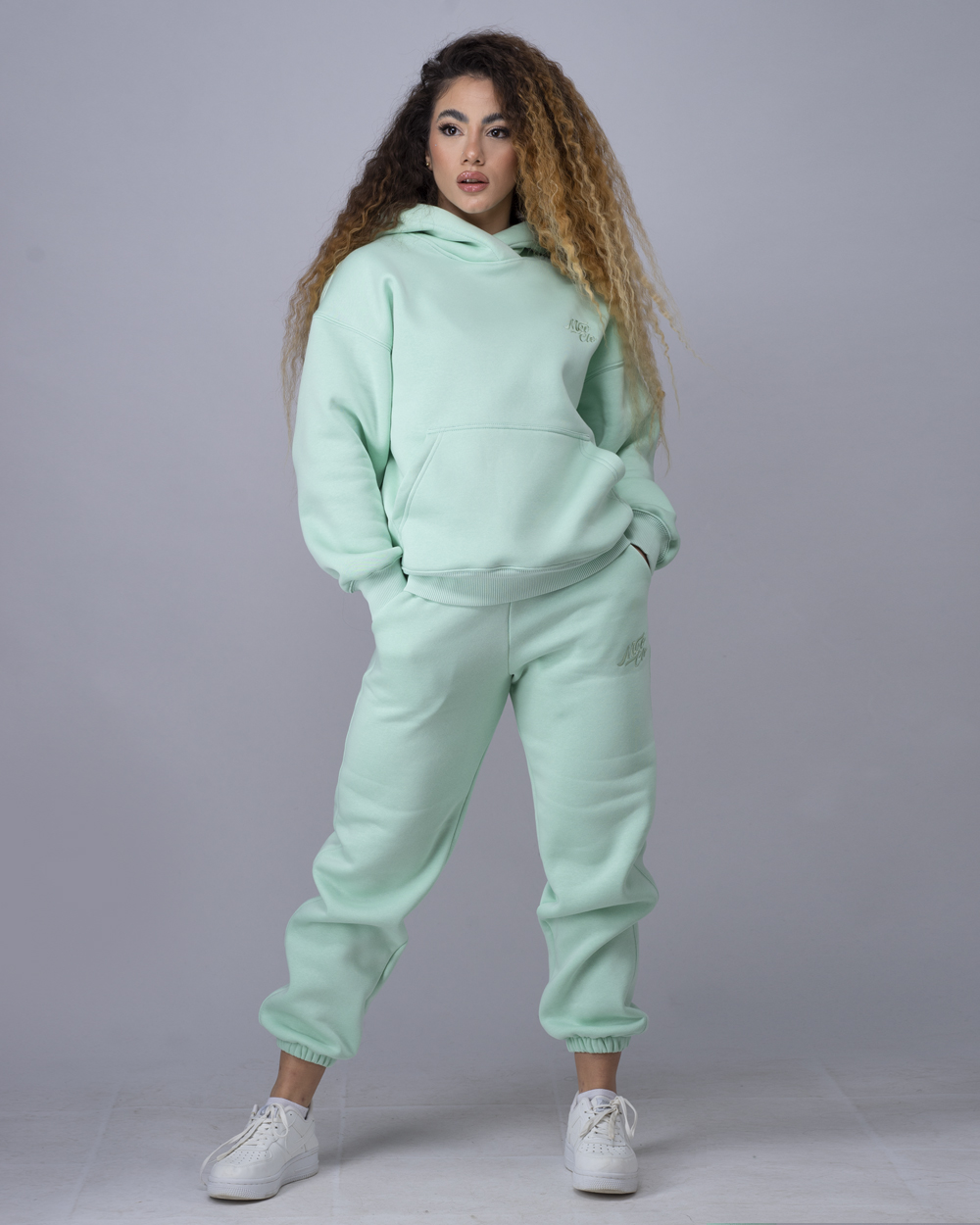 Mint Oversized Ženski Komplet Trenerki