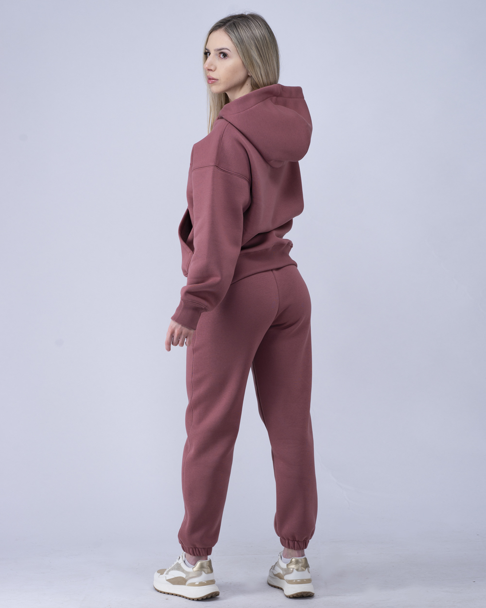 Maroon Oversized Ženski Komplet Trenerki